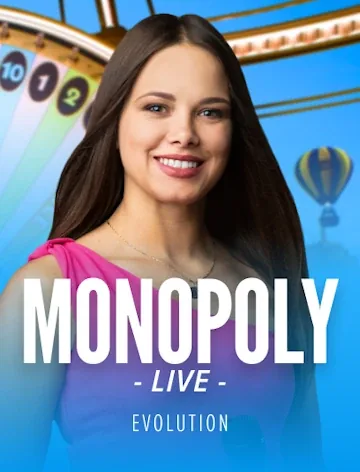 Evolution title Monopoly Live, 96.2% RTP, playable at Fortune Clock Casino