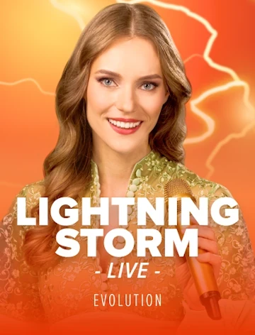 Evolution title Lightning Storm, 96% RTP, playable at Fortune Clock Casino